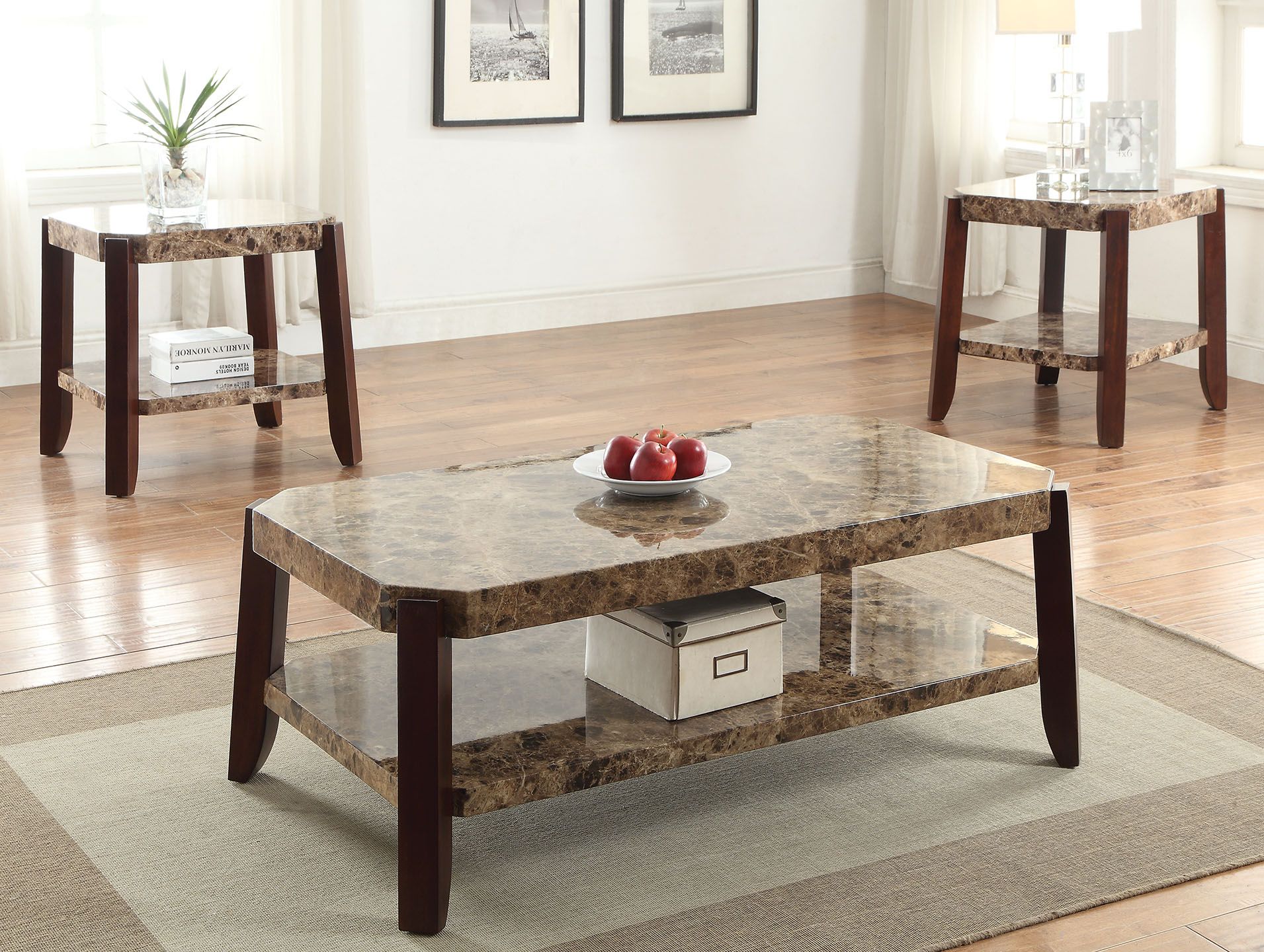 Coffee Table, Faux Marble & Brown – Veneer Faux Marble & Brown Inside Brown Faux Marble Writing Desks (View 12 of 15)