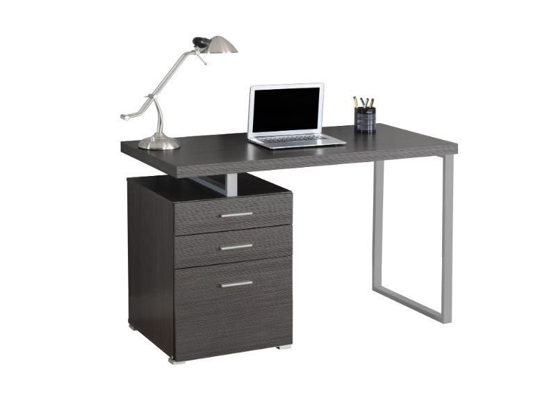 Computer Desk – 48″l Grey Left Or Right Facing | Amb Furniture Regarding Left Facing Shelf Gray Modern Desks (View 4 of 15)