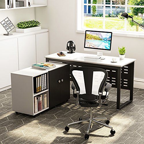 Computer Desk And File Cabinet, Little Tree 55 | Simple Office Desk With Regard To Computer Desks With Filing Cabinet (View 15 of 15)