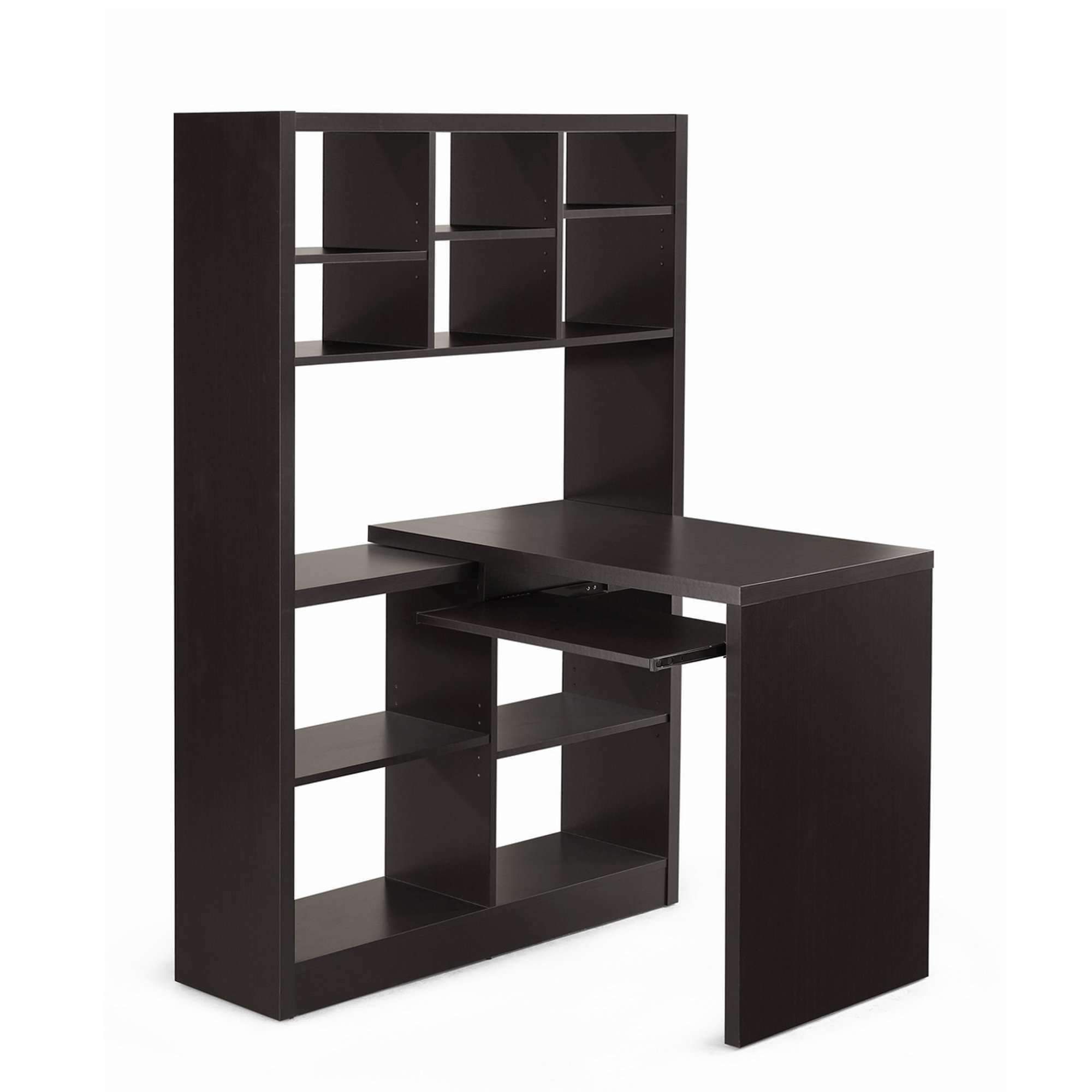 Computer Desk – Cappuccino Left Or Right Facing Corner | Small Storage Pertaining To Left Facing Shelf Gray Modern Desks (View 14 of 15)