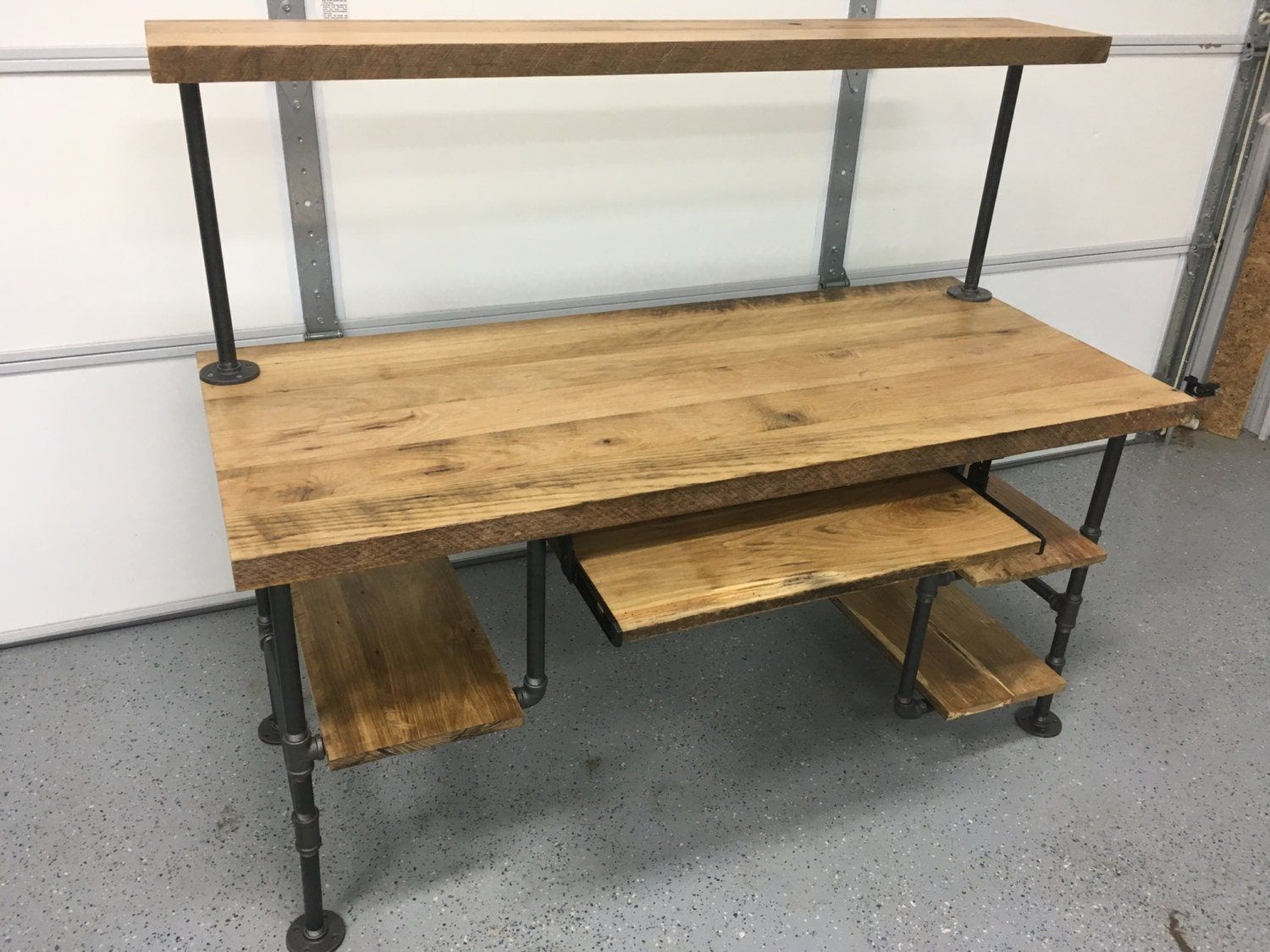 Computer Desk. Natural Finished Reclaimed Wood Table, Rustic Barnwood For Farmhouse Black And Russet Wood Laptop Desks (Photo 9 of 15)