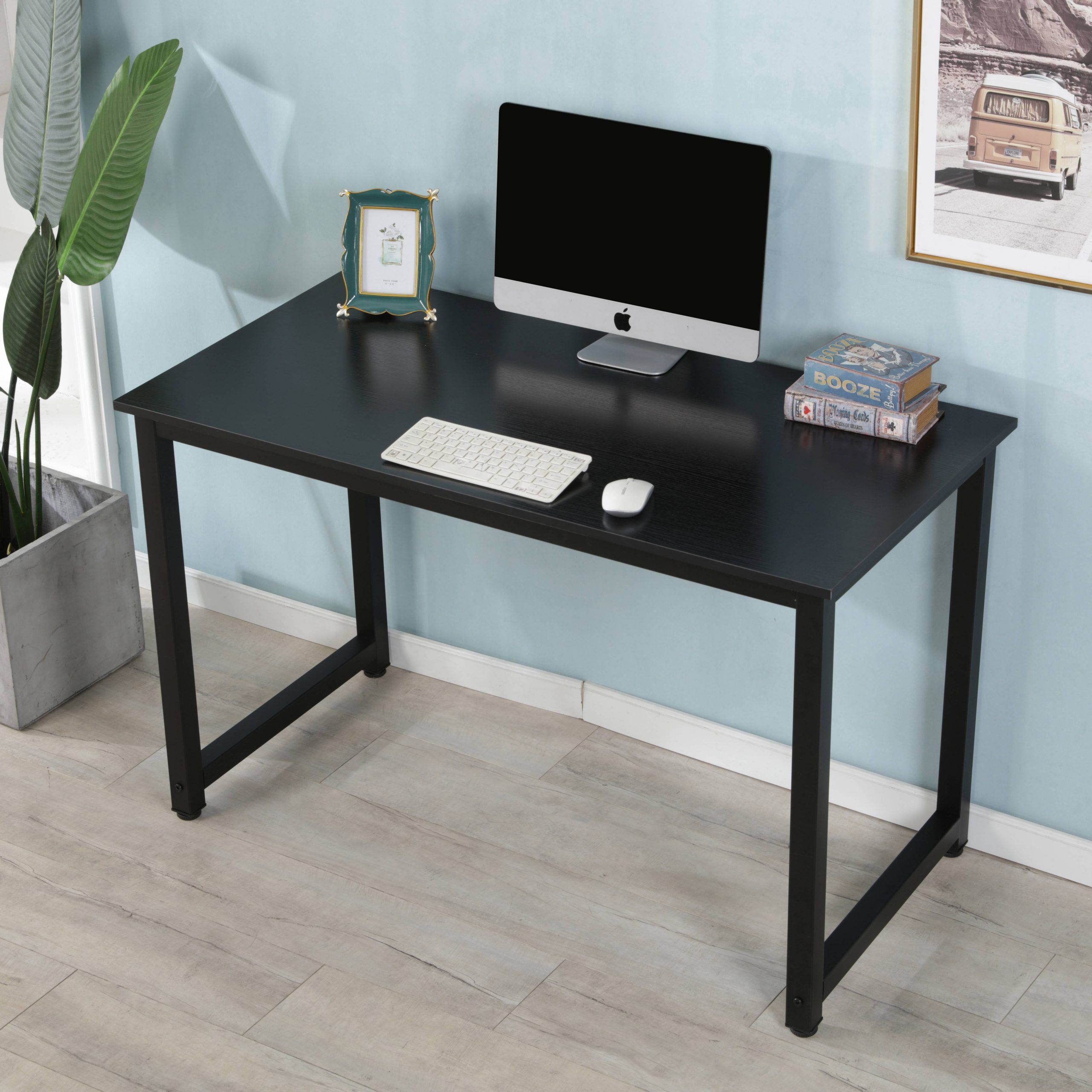 Computer Desks For Small Areas, 47" Modern Wooden Computer Table, Heavy Intended For Modern Ashwood Office Writing Desks (Photo 1 of 15)