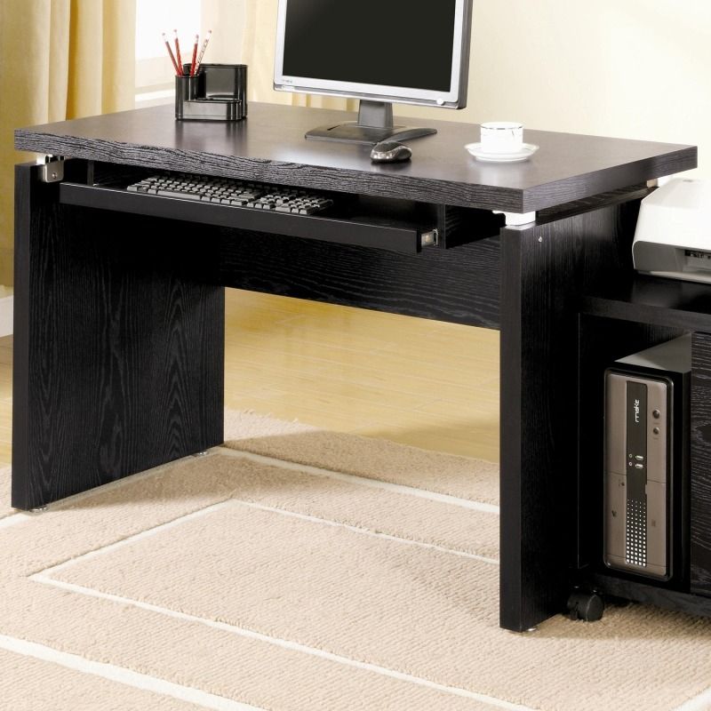 Contemporary Black Oak Computer Deskcoaster Furniture Inside Black Finish Modern Computer Desks (View 7 of 15)