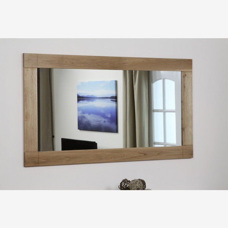 Contemporary Natural Solid Oak 1500mm X 800mm Wall Mirror | Mirror Wall In Natural Oak Veneer Wall Mirrors (View 5 of 15)