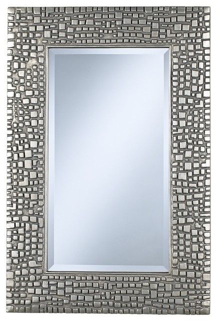 Contemporary Textured Relief 36" High Silver Wall Mirror – Contemporary With High Wall Mirrors (View 10 of 15)