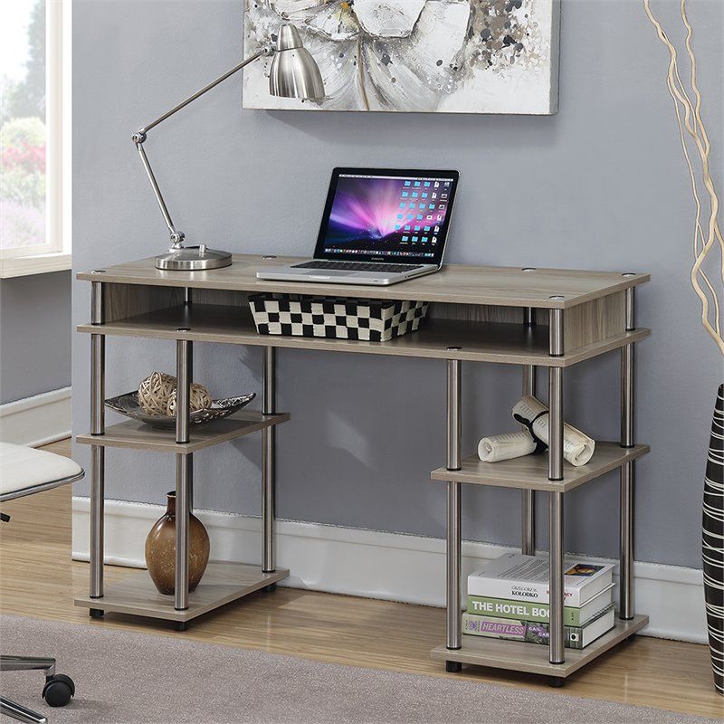 Convenience Concepts Designs2go Writing Desk In Ice Off White Wood In White 1 Drawer Wood Laptop Desks (View 4 of 15)