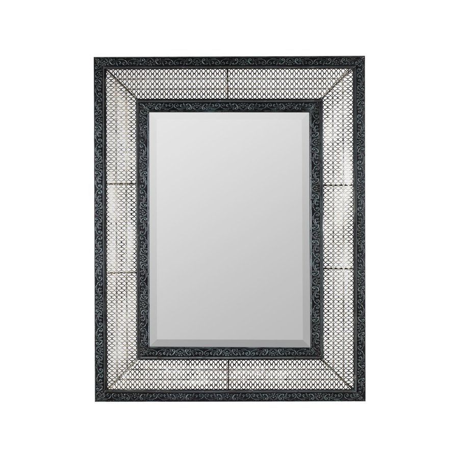 Cooper Classics Dearborn Distressed Gray Beveled Wall Mirror At Lowes Intended For Modern &amp; Contemporary Beveled Overmantel Mirrors (View 13 of 15)