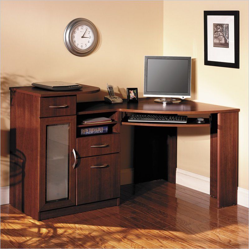 Corner Computer Desk With Drawers – Ideas On Foter Pertaining To Walnut Brown 2 Shelf Computer Desks (Photo 11 of 15)