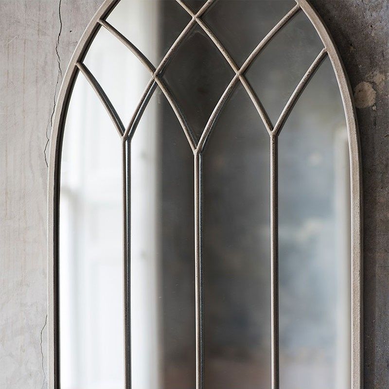 Cream Church Window Wall Mirror (50 X 95cm)  Red Candy With Window Cream Wood Wall Mirrors (View 10 of 15)