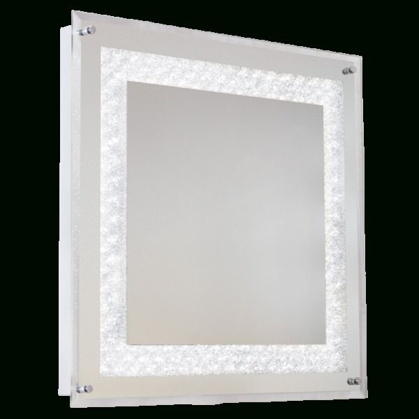 Crystal Square Led Mirror #lights #green #design #eco #solar #pendant # With Regard To Edge Lit Square Led Wall Mirrors (Photo 10 of 15)