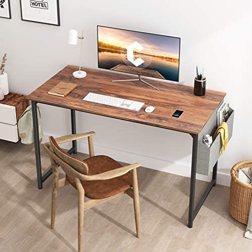 Cubicubi Computer Desk 47″ Study Writing Table For Home Office Pertaining To Black Finish Modern Computer Desks (View 10 of 15)