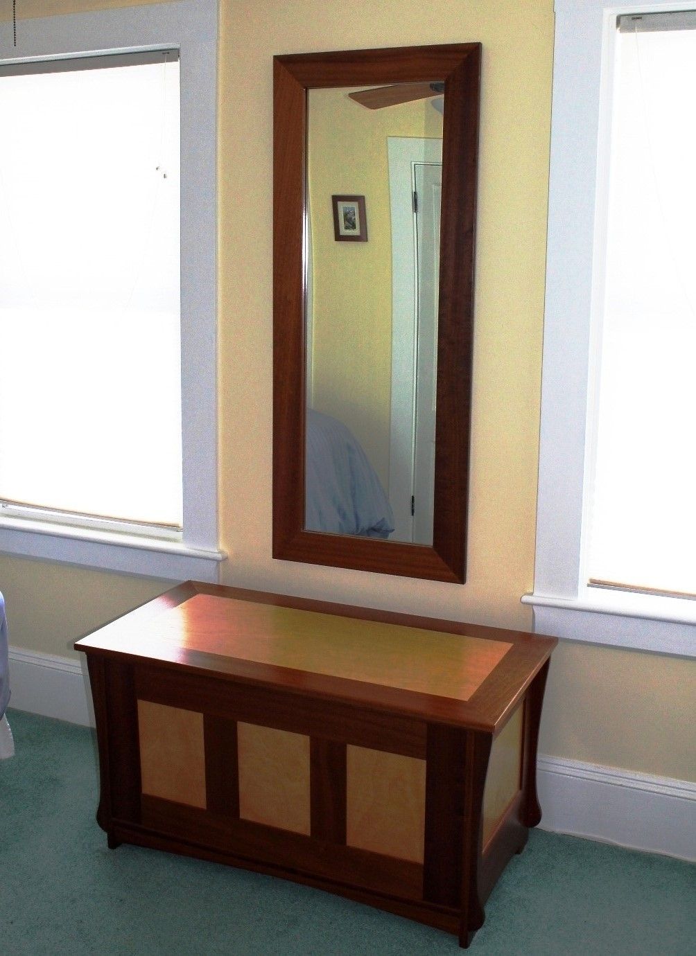 Custom Wood Framed Mirror – Mahogany Sapele Walnut Mapleblair In Walnut Wood Wall Mirrors (Photo 13 of 15)