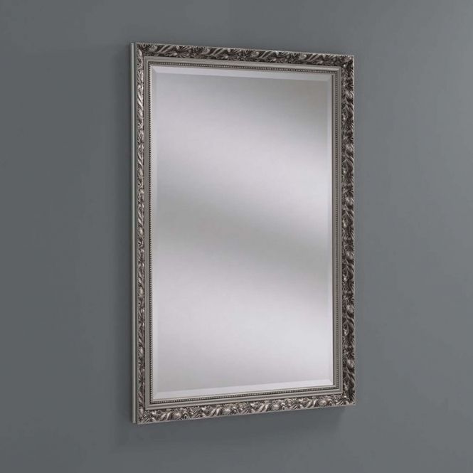 Dahlia Decorative Silver Rectangular Wall Mirror | Homesdirect365 Intended For Rectangular Grid Wall Mirrors (View 14 of 15)