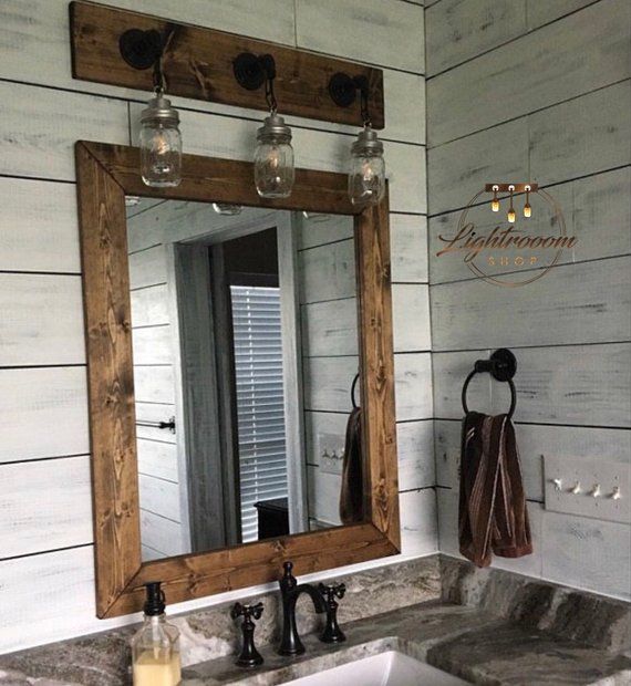 Dark Walnut Wood Framed Mirror Rustic Wood Mirror Bathroom | Etsy Inside Walnut Wood Wall Mirrors (Photo 9 of 15)
