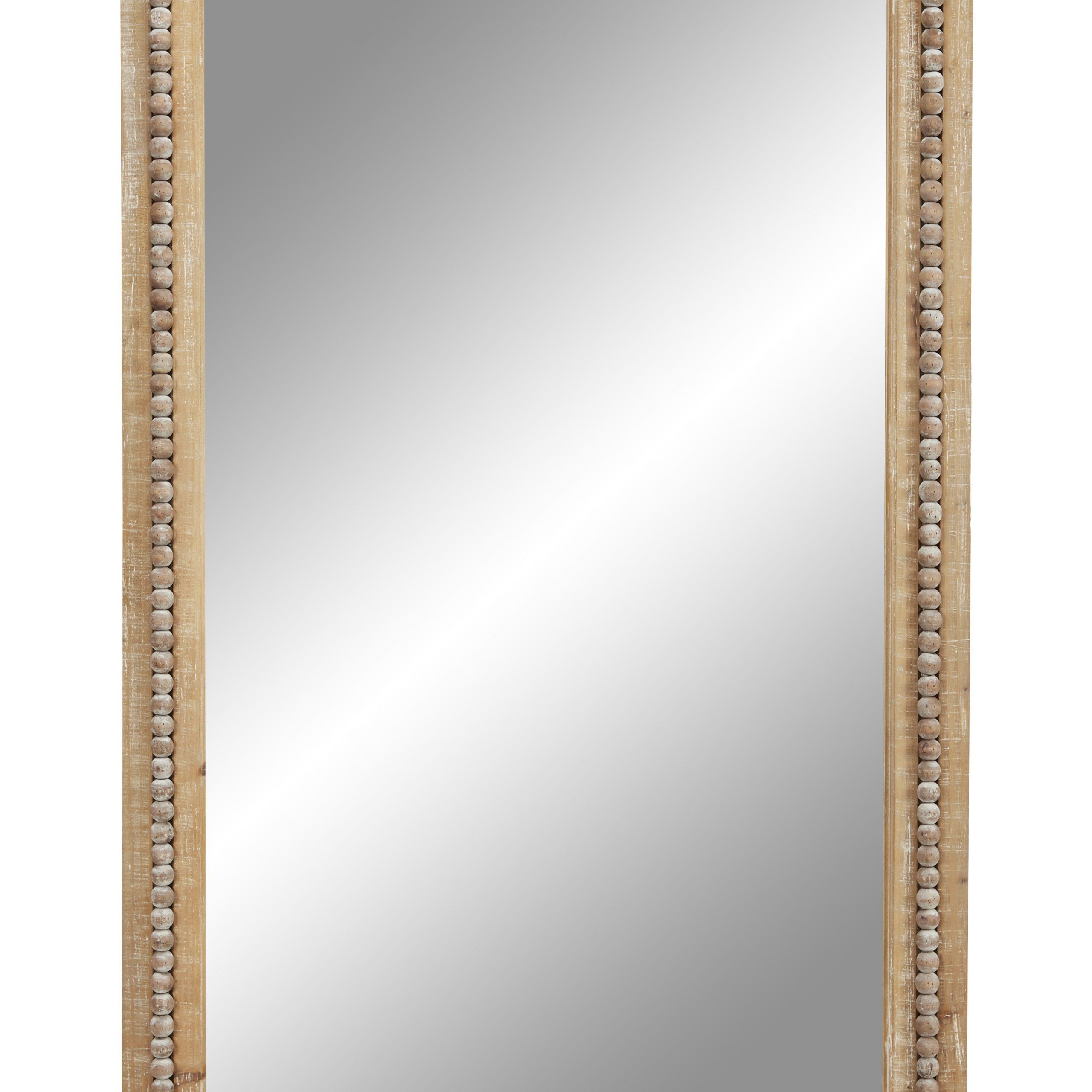 Decmode Large Rectangular Whitewashed Wood Wall Mirror W/ Decorative Pertaining To Bracelet Traditional Accent Mirrors (View 14 of 15)