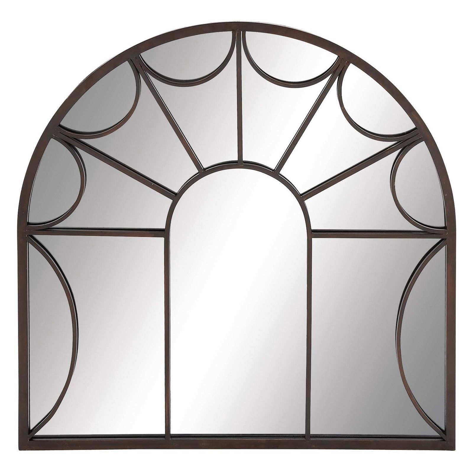 Decmode Traditional Iron Arched Wall Mirror | Mirror Wall, Traditional Inside Metal Arch Window Wall Mirrors (Photo 2 of 15)