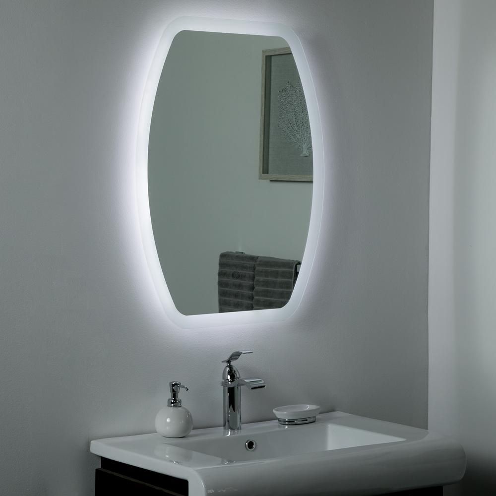 Decor Wonderland 31.5 In. X 23.6 In. Oval Lexy Backlit Led Touch On/off Throughout Led Backlit Vanity Mirrors (Photo 4 of 15)