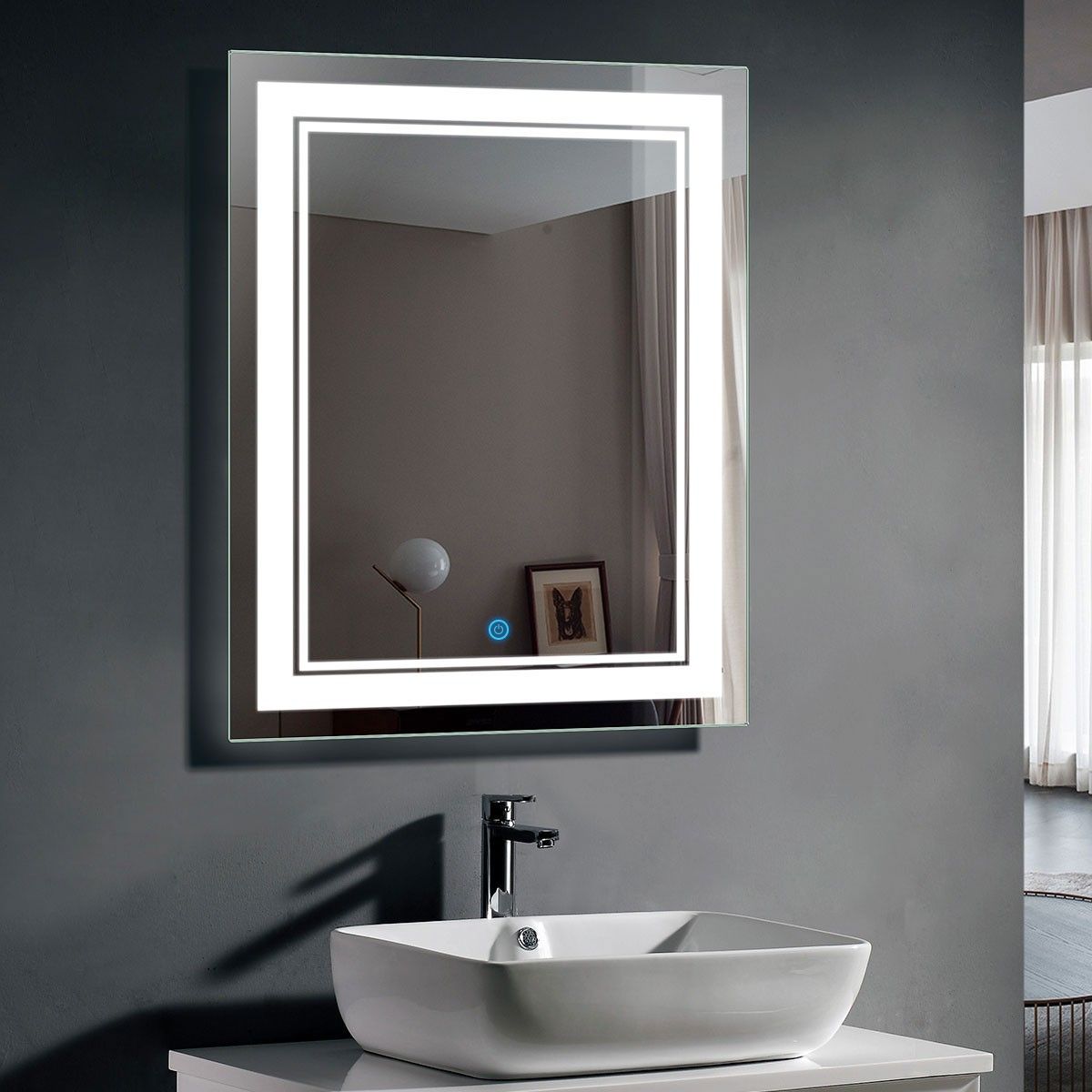 Decoraport 28 X 36 In Led Bathroom Mirror With Touch Button, Dimmable With Regard To Tunable Led Vanity Mirrors (View 14 of 15)