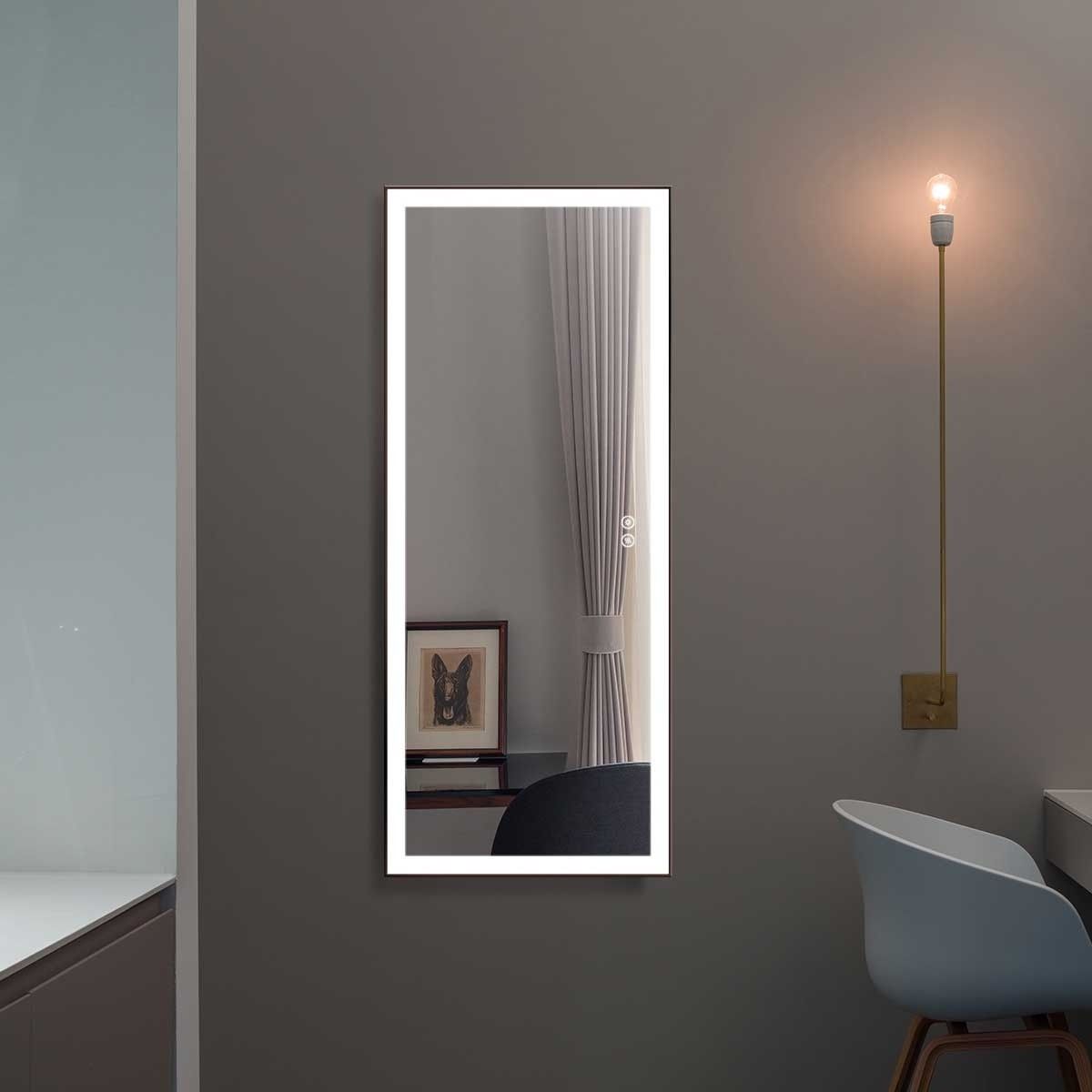 Decoraport 48 X 20 Inch Led Full Length Mirror/dressing Mirror With Regarding Matte Black Led Wall Mirrors (Photo 4 of 15)