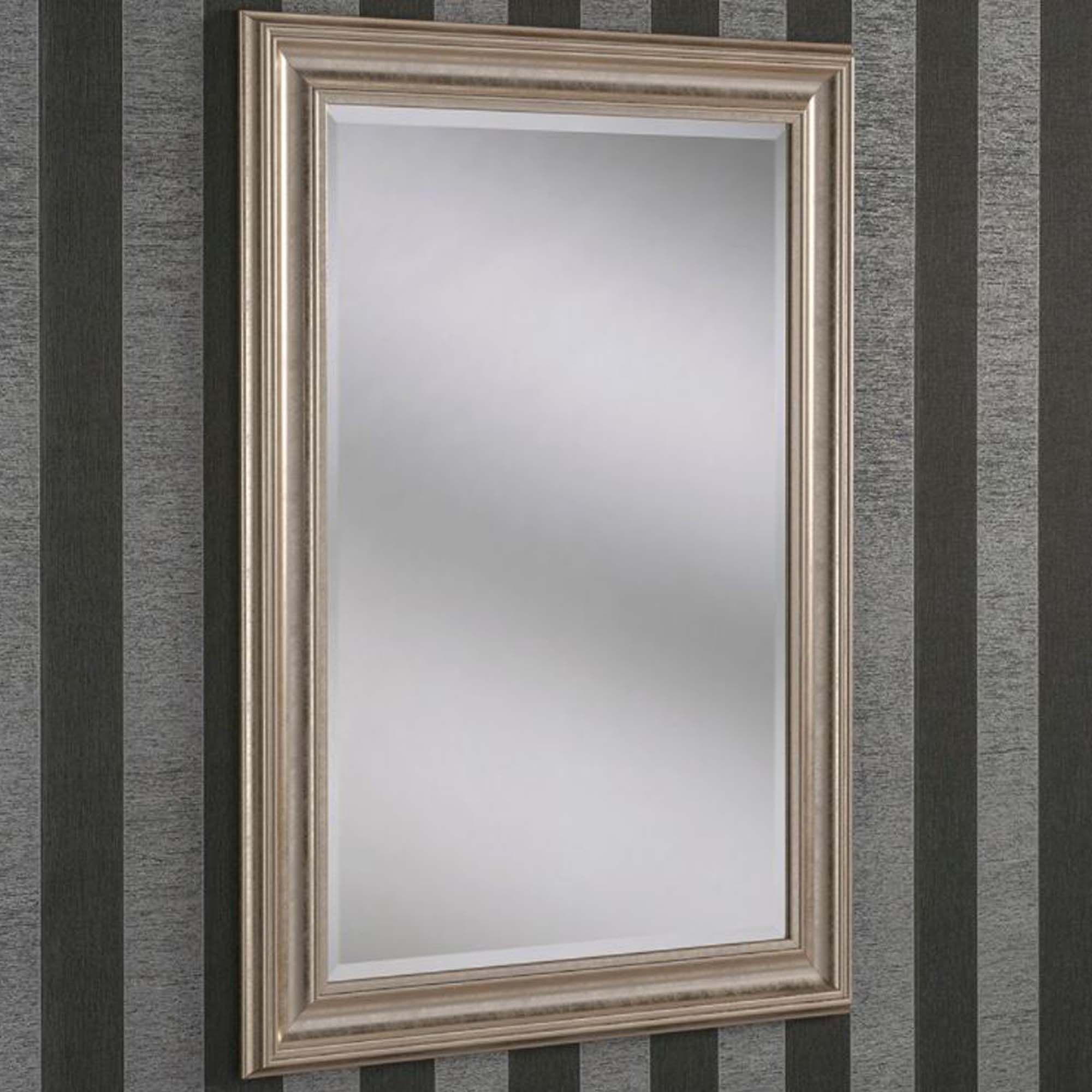 Decorative Champagne Rectangular Wall Mirror | Homesdirect365 With Regard To Reba Accent Wall Mirrors (View 13 of 15)