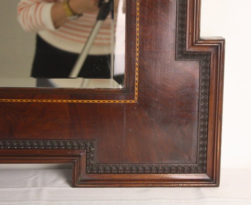 Decorative Inlaid Antique English Mahogany Mirror At 1stdibs With Regard To Mahogany Accent Wall Mirrors (View 7 of 15)