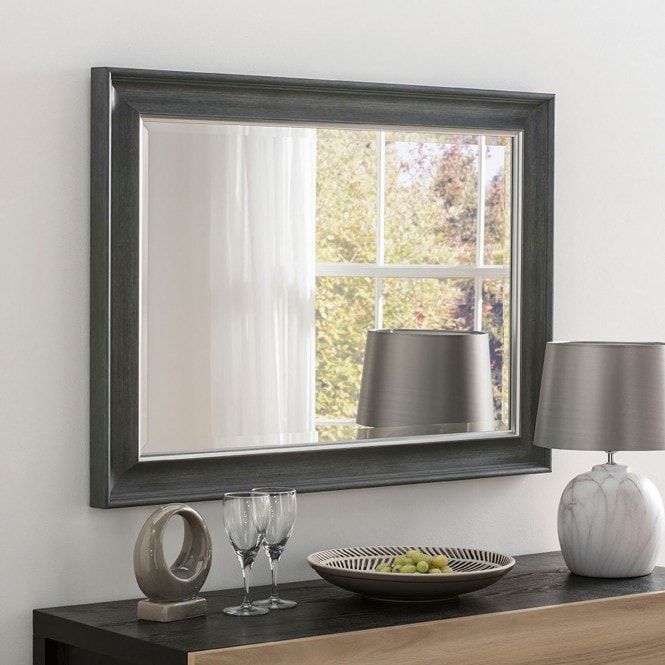 Decorative Rectangular Grey Wall Mirror | Decorative Mirrors Throughout Steel Gray Wall Mirrors (Photo 7 of 15)