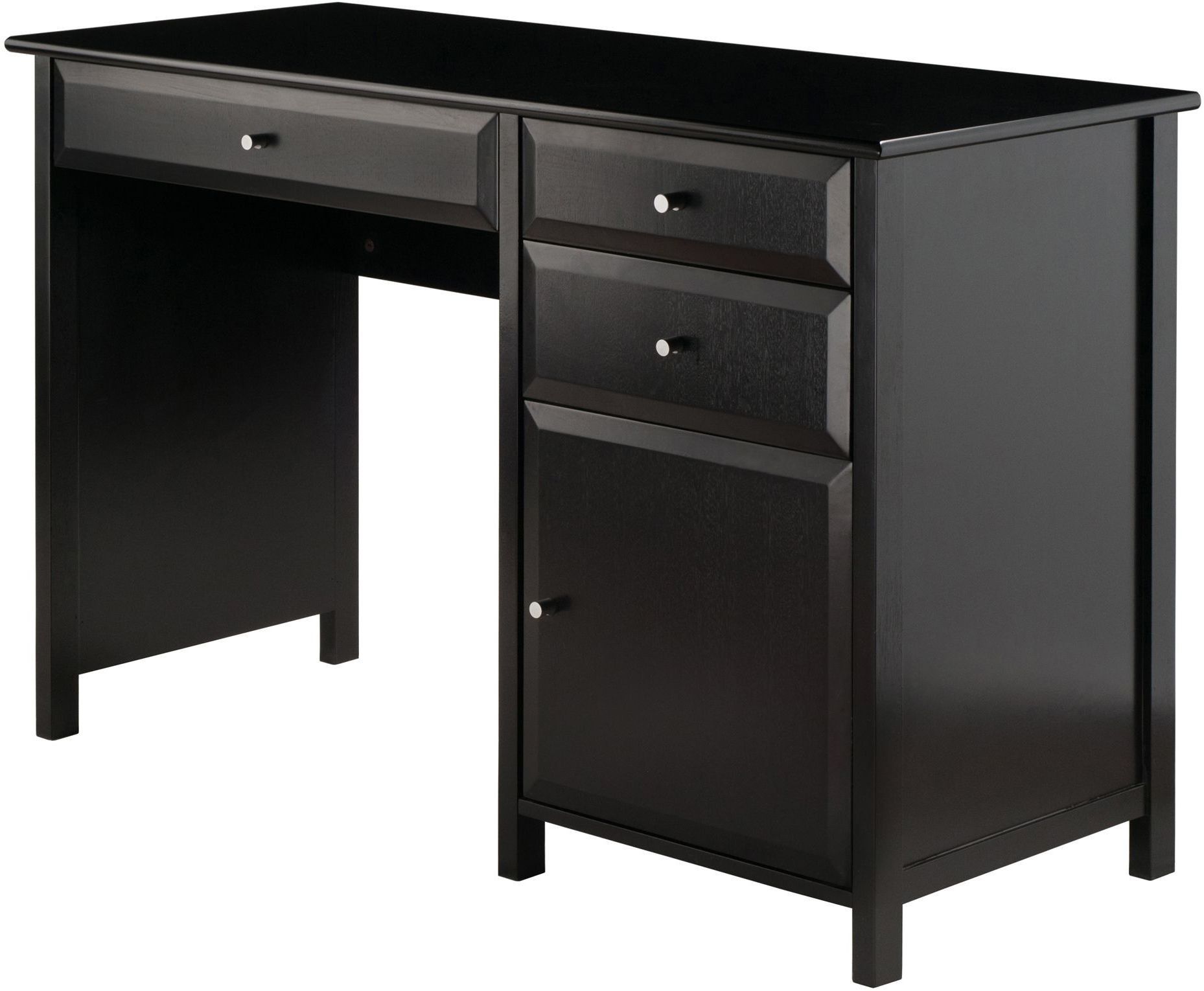 Delta Black Office Writing Desk From Winsomewood | Coleman Furniture With Black Wood And Metal Office Desks (Photo 1 of 15)