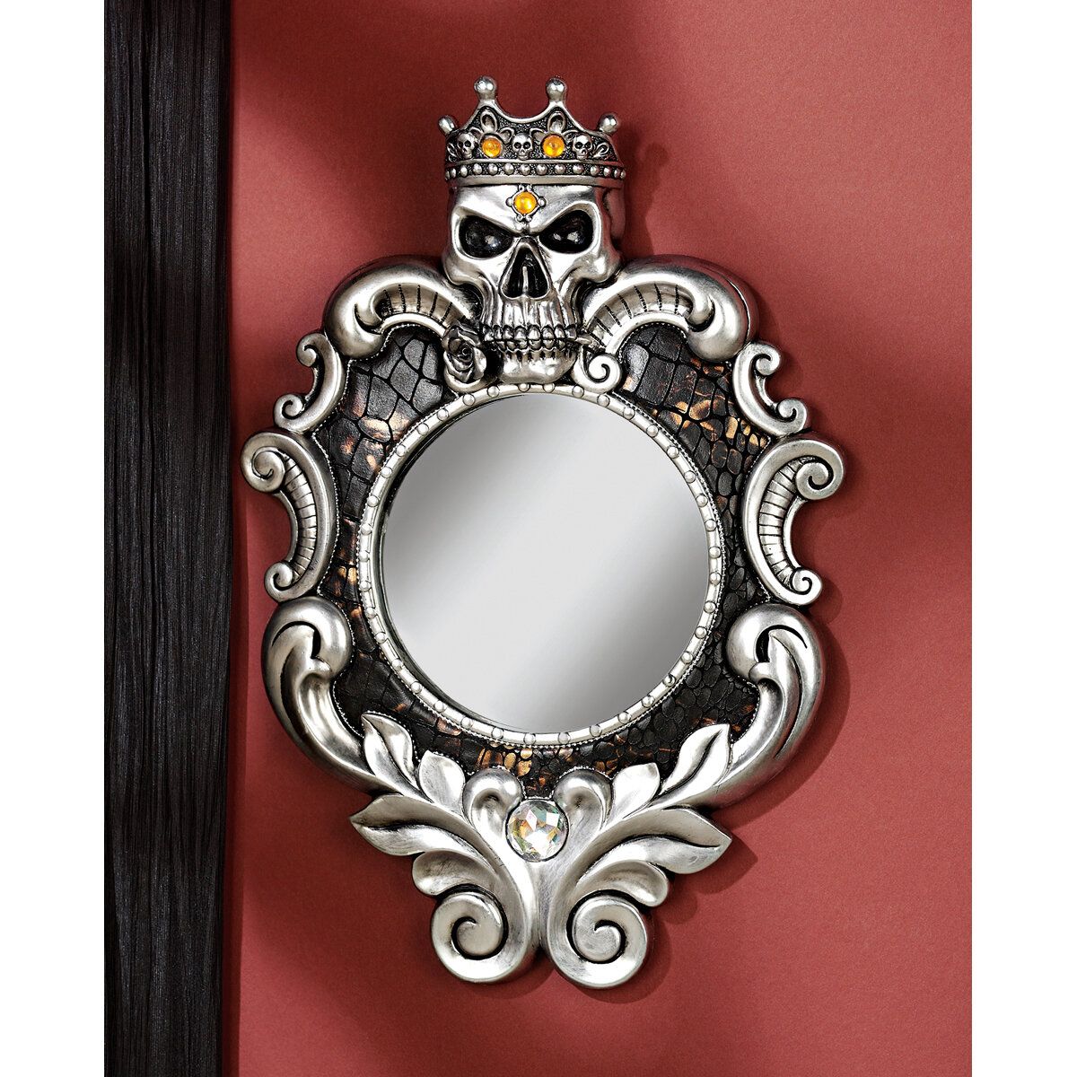Design Toscano The Fairest One Of All Wall Mirror | Ebay With Karn Vertical Round Resin Wall Mirrors (View 4 of 15)