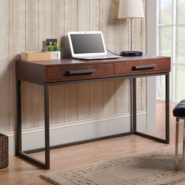 Desk 30'' H X 47.24'' W X 20'' D | Furniture, Solid Wood Desk, Writing Desk Intended For Natural And Black Wood Writing Desks (Photo 3 of 15)