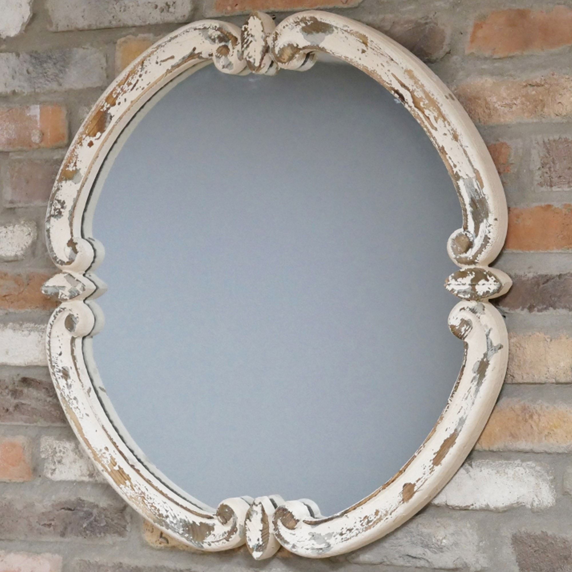 Distressed White Mirror | Wall Mirrors | Decorative Mirrors With Regard To Wall Mirrors (View 14 of 15)