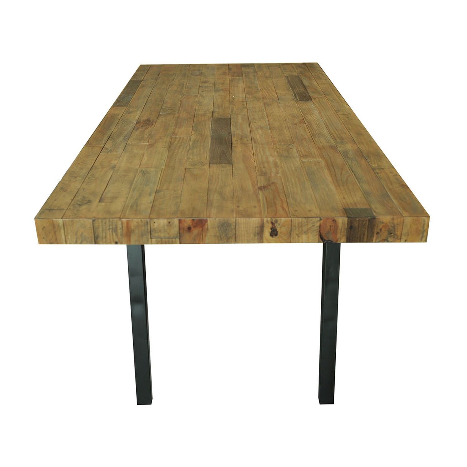 Dixon Dining Table/recycled Pine+metal/black Metal Matte/81*39*30 Inside Matte Black Metal Desks (Photo 8 of 15)