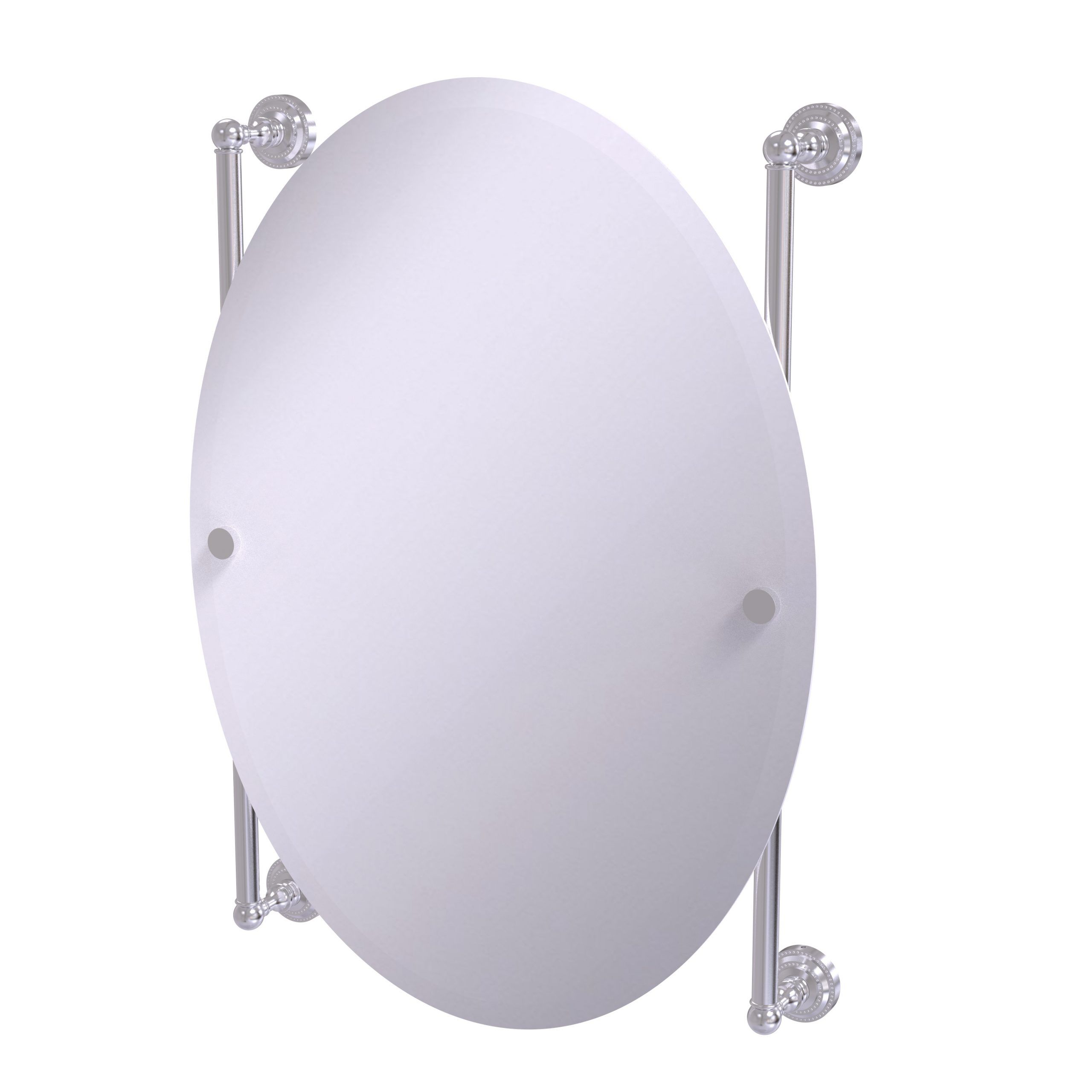 Dottingham Collection Oval Frameless Rail Mounted Mirror – Walmart Intended For Oval Frameless Led Wall Mirrors (Photo 9 of 15)