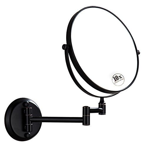 Dowry Wall Mounted Magnifying Mirror With 10x Magnification, Oil Rubbed Inside Glass 4 Piece Wall Mirrors (View 13 of 15)