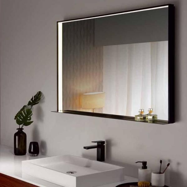 Dreamwerks 40 In. W X 24 In. H Framed Rectangular Led Light Bathroom Pertaining To Matte Black Led Wall Mirrors (Photo 9 of 15)