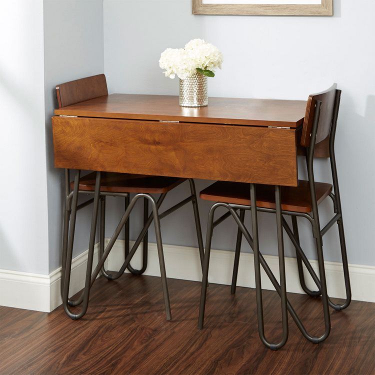 Drop Leaf Console Transforming Dining Table With Hairpin Legs | Dining With Regard To Gray Drop Leaf Console Dining Tables (Photo 13 of 15)