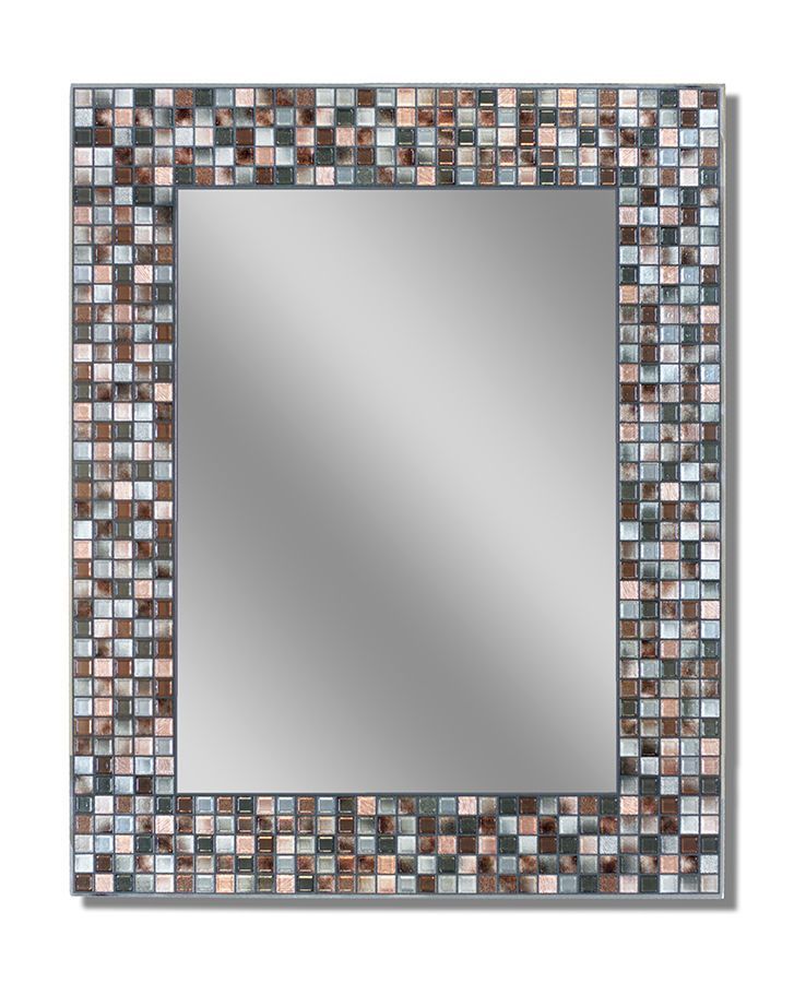 Earthtoned Copper/bronze Mosaic – Decorative Frameless Wall Mirror Pertaining To Copper Bronze Wall Mirrors (View 8 of 15)