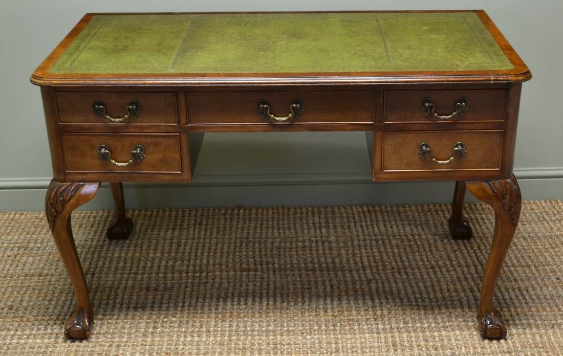 Edwardian Walnut Antique Writing Desk – Antiques World With Regard To Walnut And Black Writing Desks (View 9 of 15)