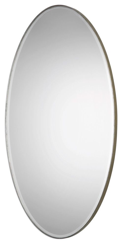 Elegant Classic 48" Tall Oval Wall Mirror, Simple Traditional Vanity With Oval Frameless Led Wall Mirrors (Photo 13 of 15)
