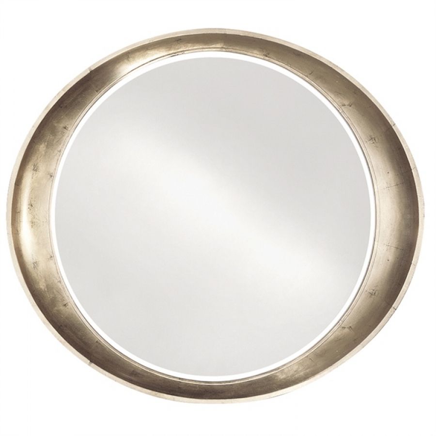 Ellipse Silver Leaf Bathroom Wall Mirror | Custom Finish Options Intended For Gold Leaf Metal Wall Mirrors (View 14 of 15)
