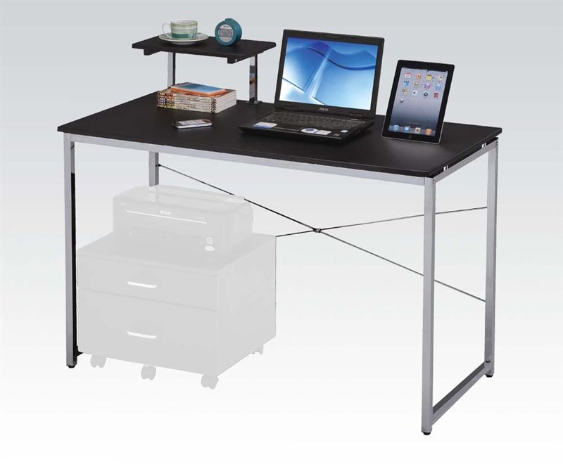 Ellis Black And Silver Metal Computer Deskacme – 92086 With Black And Silver Modern Office Desks (View 14 of 15)