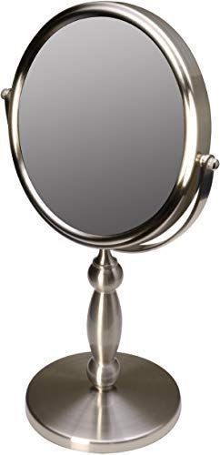 Enjoy Exclusive For Floxite Dual Sided 1x 15x Vanity Mirror, Brushed With Regard To Single Sided Polished Nickel Wall Mirrors (View 12 of 15)