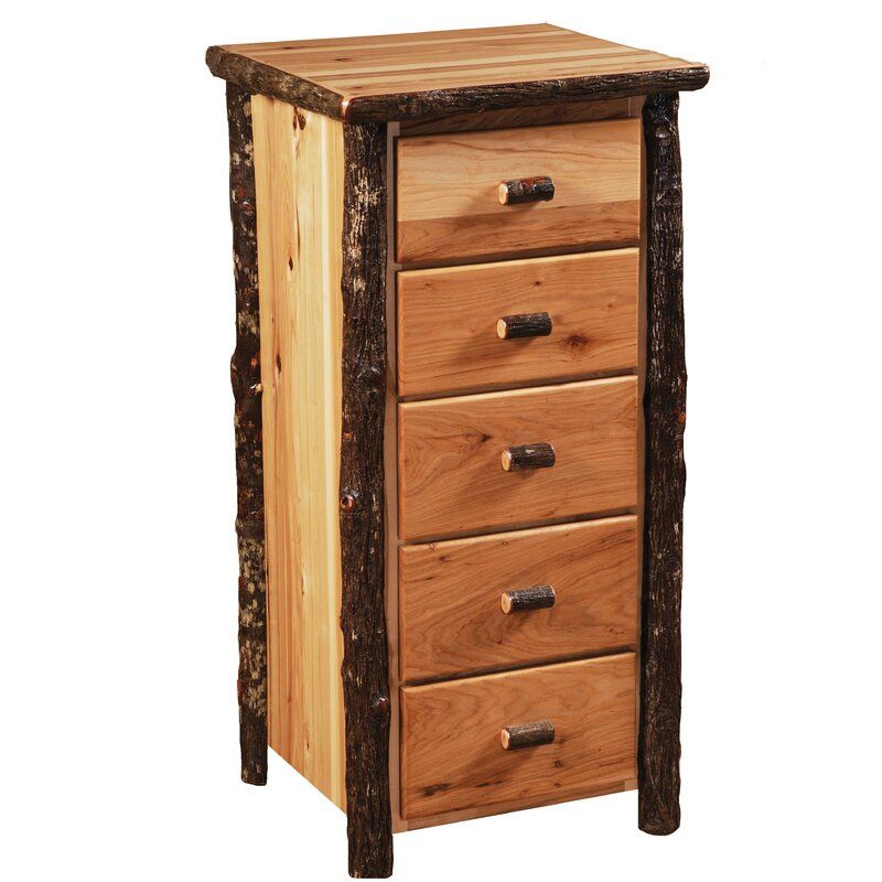Fireside Lodge Hickory 5 Drawer Lingerie Chest | Wayfair With Regard To Hickory Wood 5 Drawer Pedestal Desks (View 2 of 15)