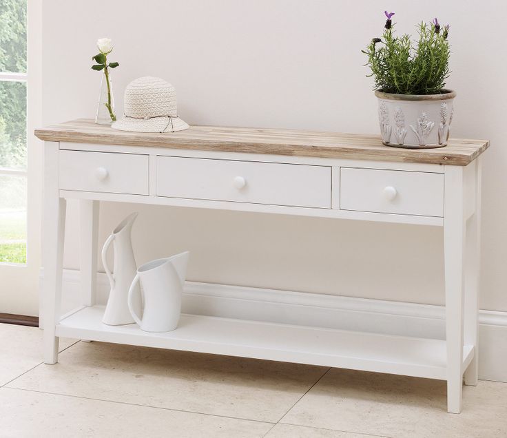 Florence 3 Drawers Console Table – White For Sale Online | Ebay | White Pertaining To Rubbed White Console Tables (View 4 of 15)