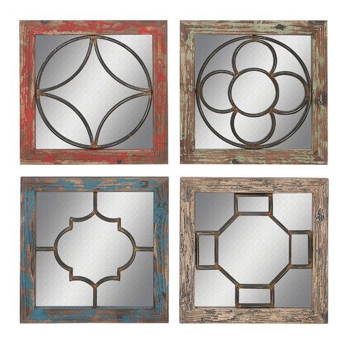 Found It At Joss & Main – Melanie 4 Piece Wall Decor Set | Framed With Regard To Glass 4 Piece Wall Mirrors (View 4 of 15)
