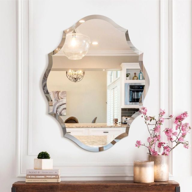 Frameless Oval Beveled Venetian Wall Mirror Bathroom For Sale Online | Ebay For Reign Frameless Oval Scalloped Beveled Wall Mirrors (Photo 3 of 15)