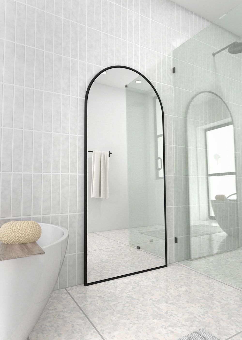 Full Length Black Arch Mirror With Metal Frame | Luxe Mirrors With Regard To Black Metal Arch Wall Mirrors (View 11 of 15)