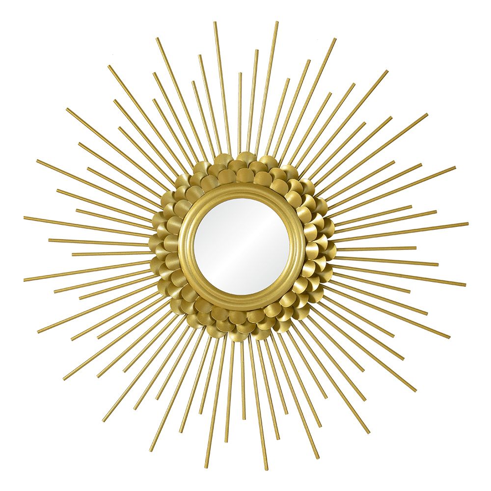 Furniture Modern Round Sun  Flower Shaped Mounted Wall Decorative With Regard To Sun Shaped Wall Mirrors (View 6 of 15)
