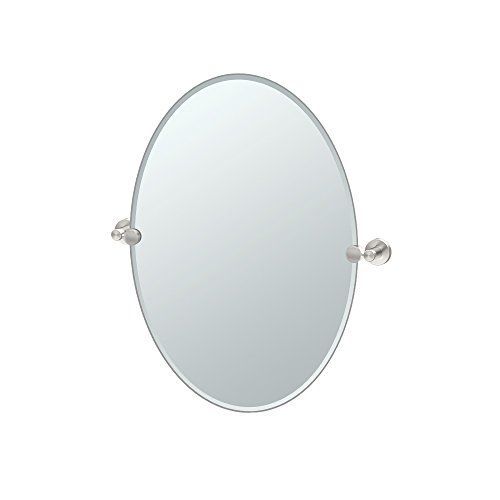Gatco 4649 Glam Oval Mirror Satin Nickel >>> Continue To The Product At Pertaining To Ceiling Hung Satin Chrome Oval Mirrors (View 2 of 15)