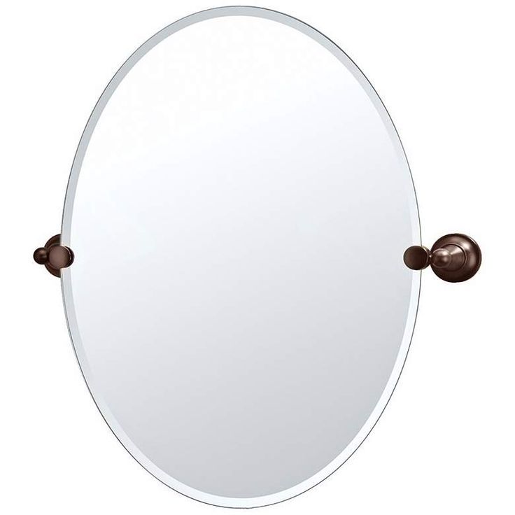Gatco Tiara Oiled Bronze 24" X 26 1/2" Frameless Oval Mirror – #p5333 Inside Ceiling Hung Oiled Bronze Oval Mirrors (View 8 of 15)