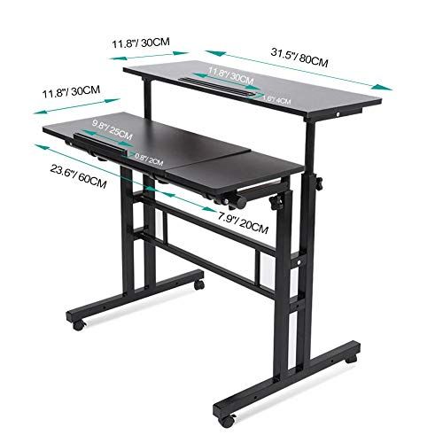 Get Mobile Stand Up Desk Black Multi Purpose Height Adjustable Laptop With Regard To Black Adjustable Laptop Desks (View 13 of 15)